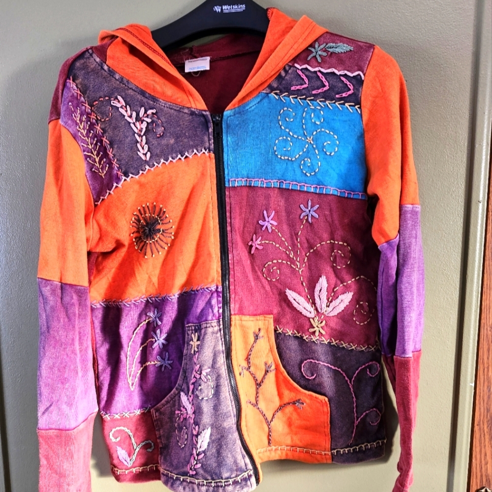 Retro patchwork hoodie